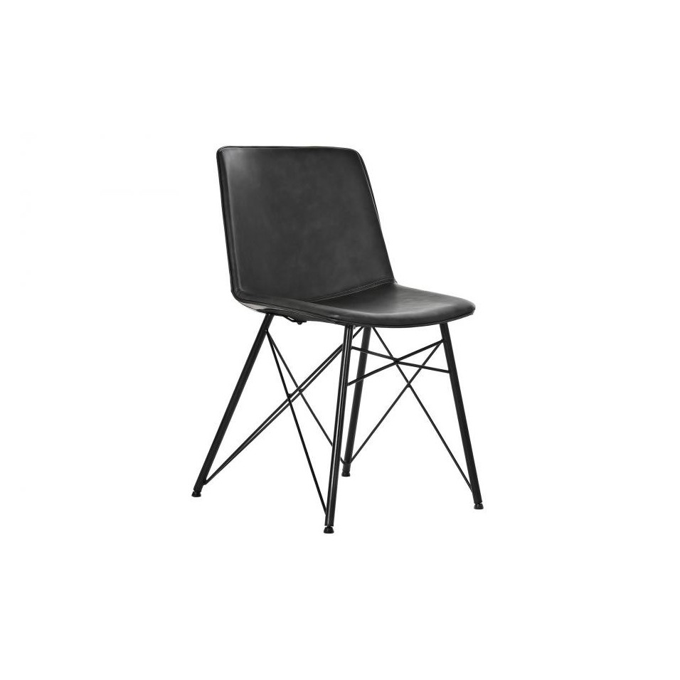 Silla Pu Metal Gris Oscuro