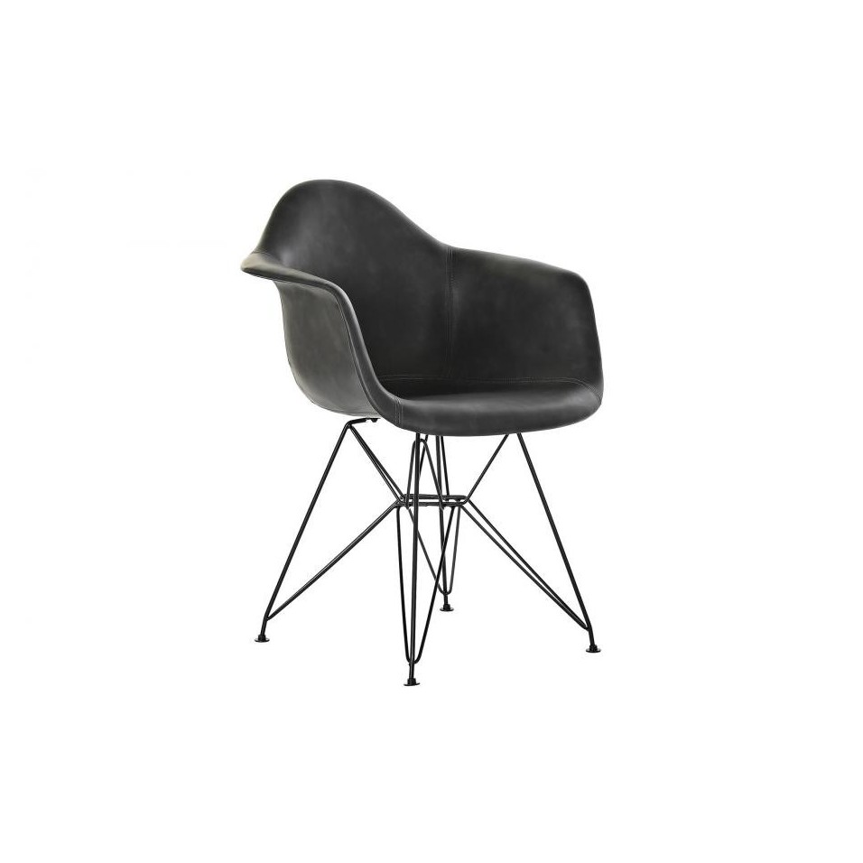 Silla Pu Metal Gris Oscuro