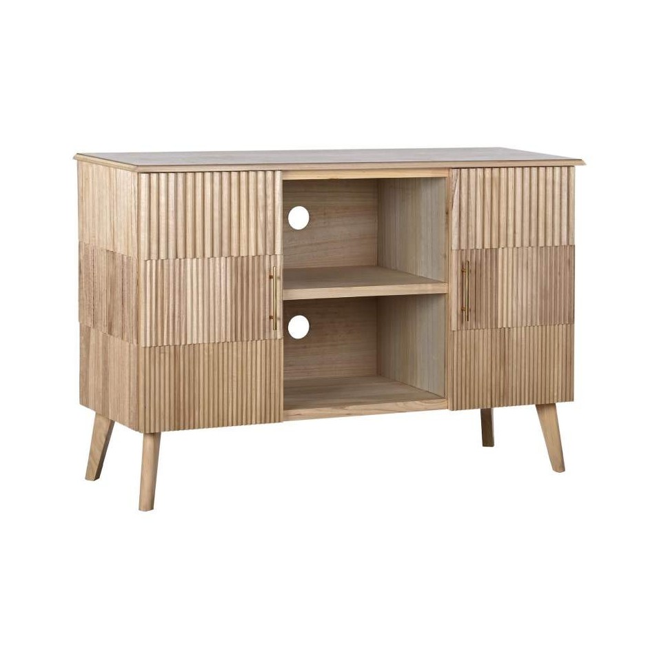 Mueble TV Paulownia MDF Marrón Claro