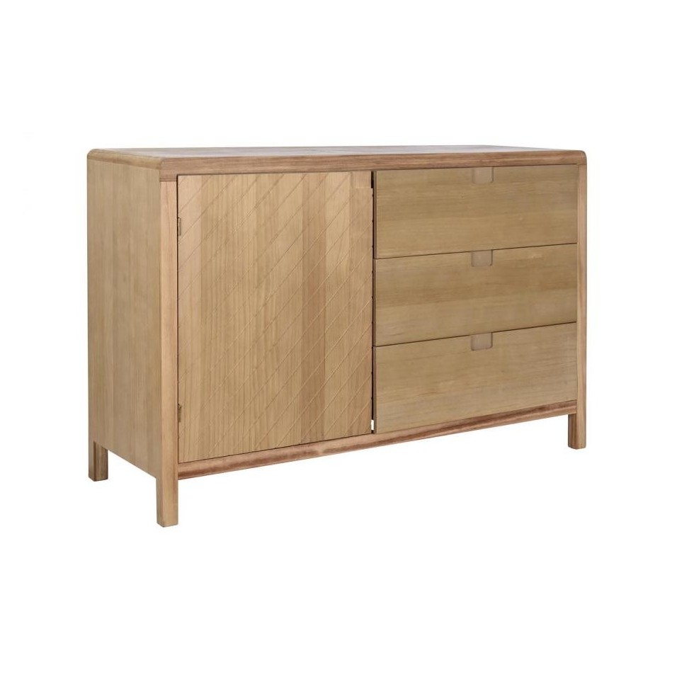 Buffet Pino MDF 3 Cajones Marrón Claro