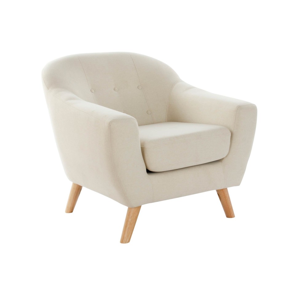 Sillon Poliester Rubberwood Beige