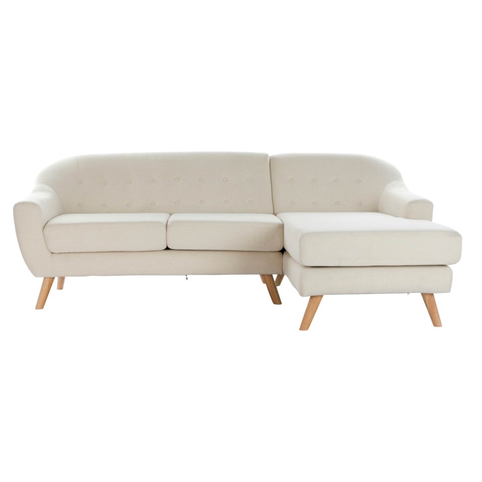 Sofa Poliester Rubberwood Chaiselongue