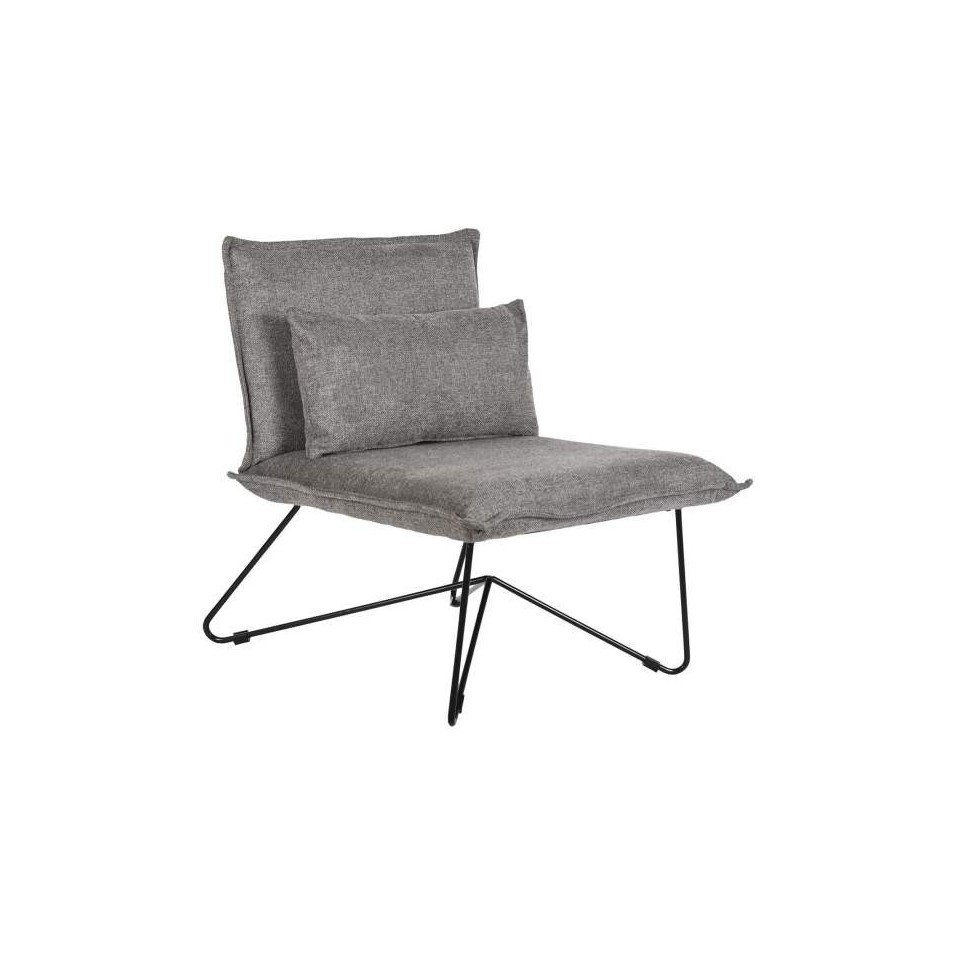 Sillon Poliester Metal Cojin Gris