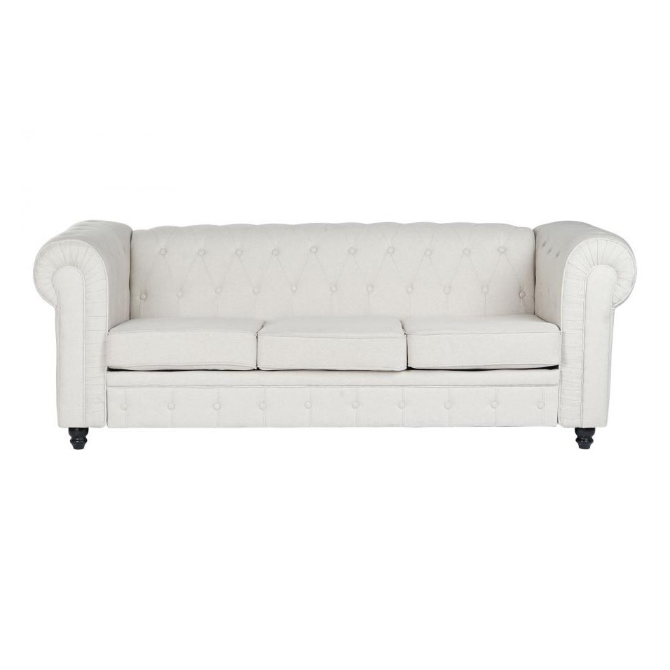 Sofa Poliester Madera Crema