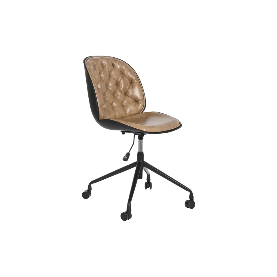 Silla PP Metal Ruedas Marron Claro