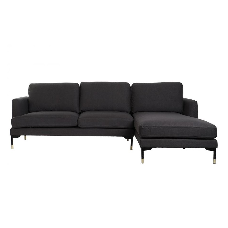 Sofa Metal Poliester Chaiselonge Gris