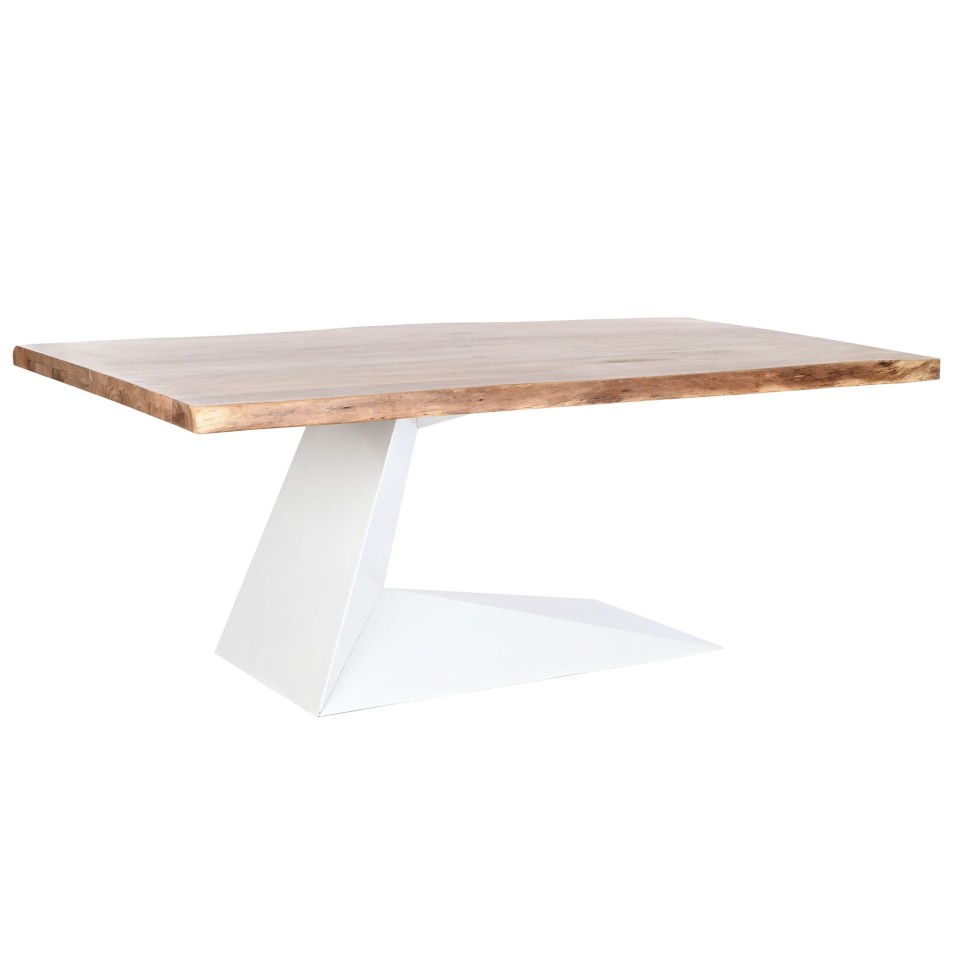 Mesa Comedor Acacia Metal Pata Blanca