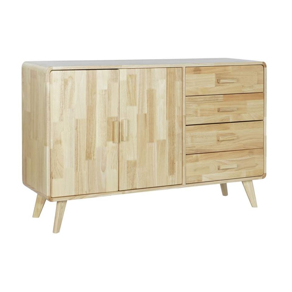 Aparador Rubberwood 4 CAJ NATURAL