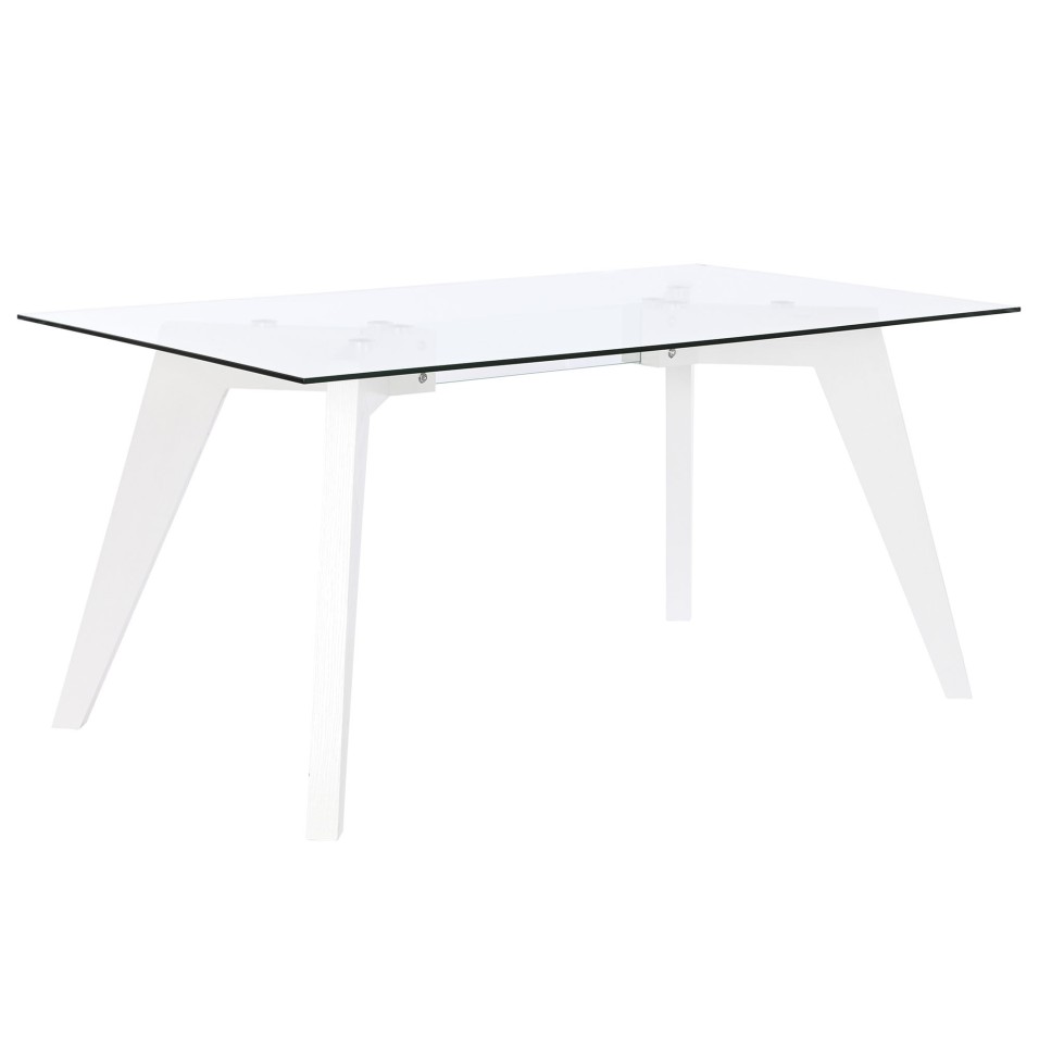 Mesa Comedor Cristal MDF TEMPLADO BLANCO