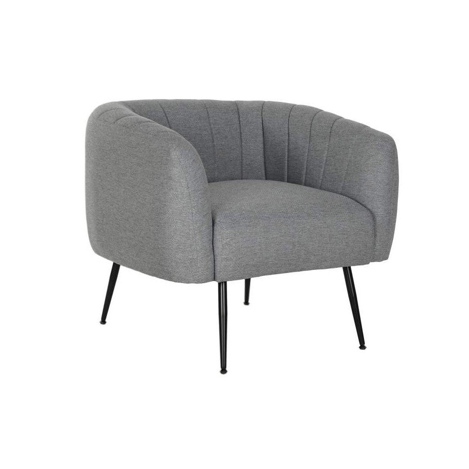 Sillon Poliester Metal Terciopelo Gris