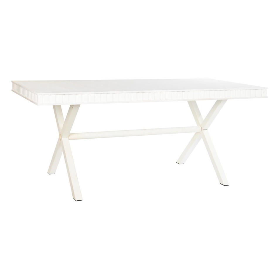 Mesa Comedor Mango Metal Rombo Blanco