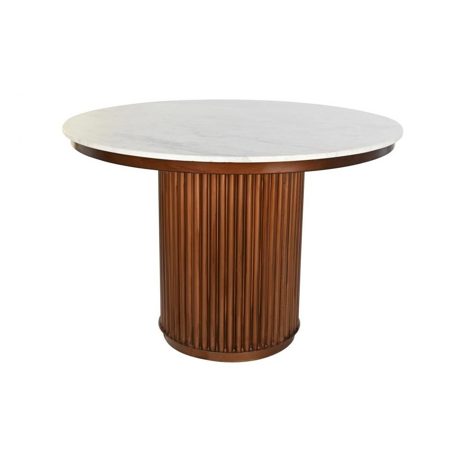 Mesa Comedor Marmol Metal Cobrizo