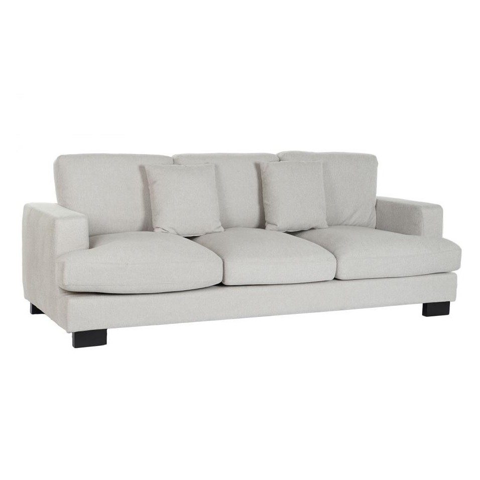 Sofa Madera Poliester Crema