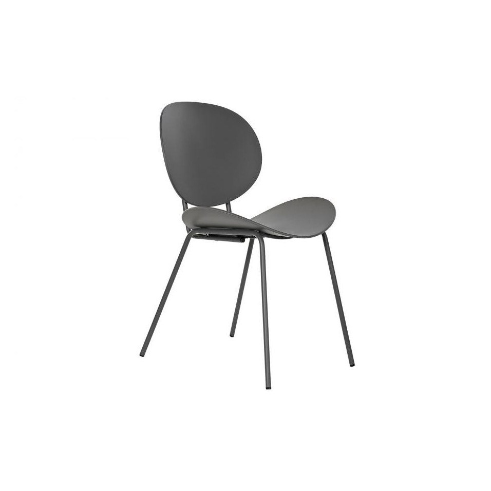 Silla Pp Metal Mate Gris Oscuro