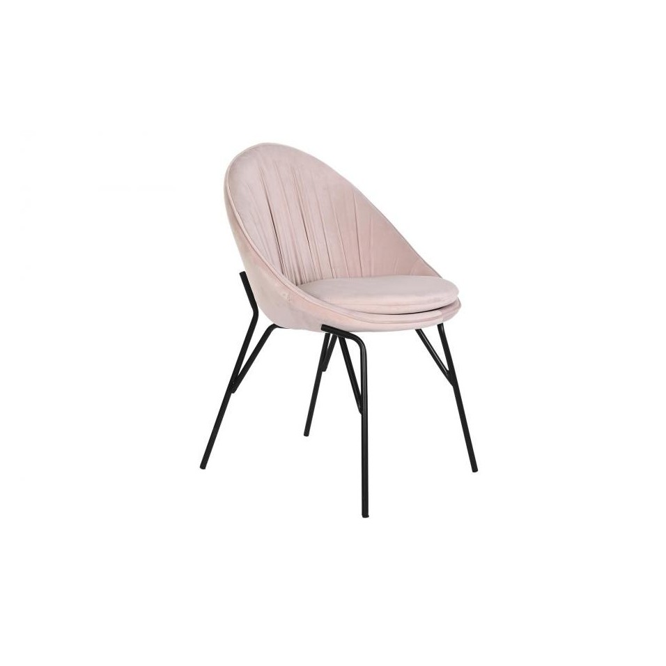 Silla Velvet Metal Rosa