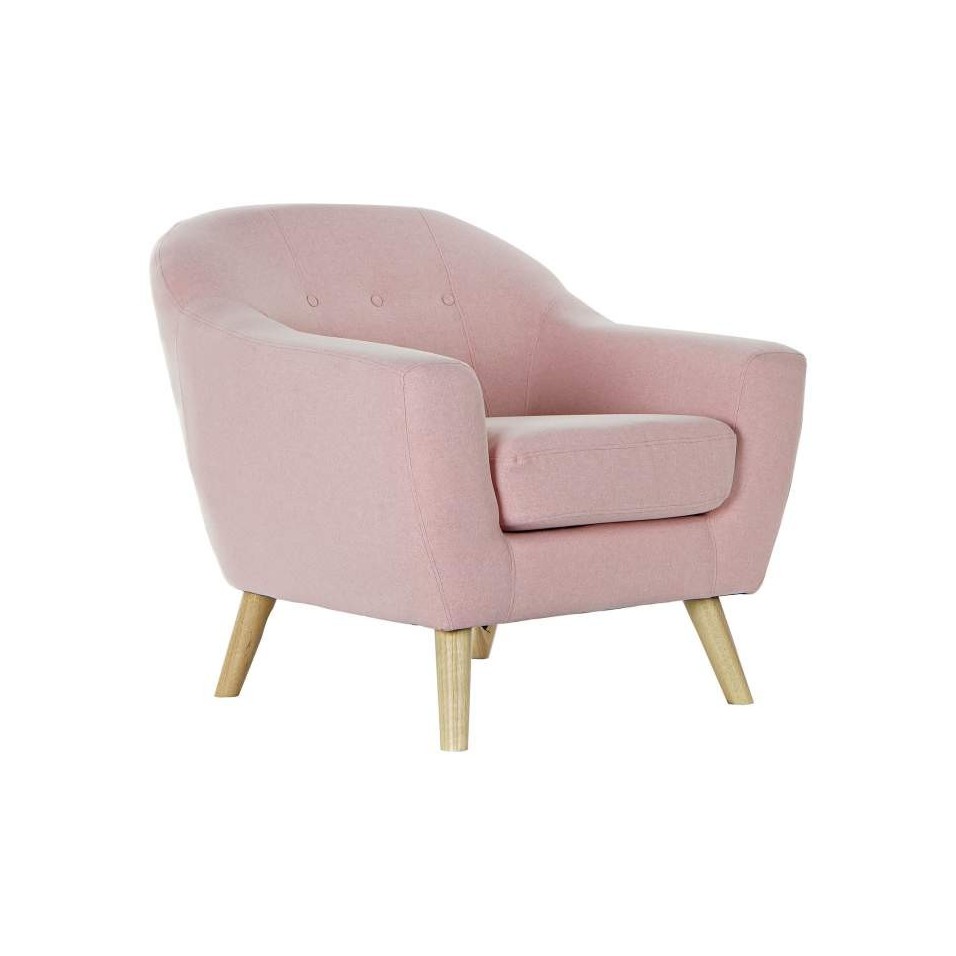 Sillón Poliéster Rubberwood Rosa Palo