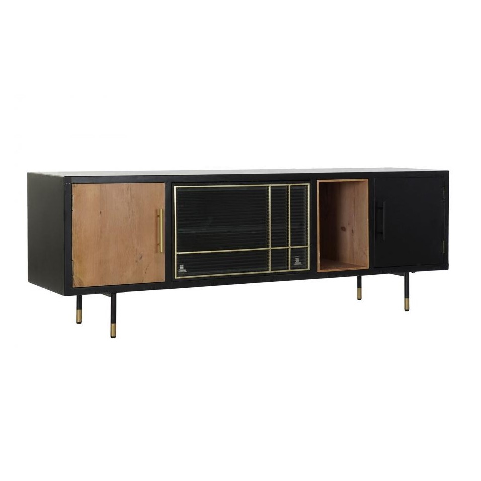 Mueble TV MDF Cristal Negro