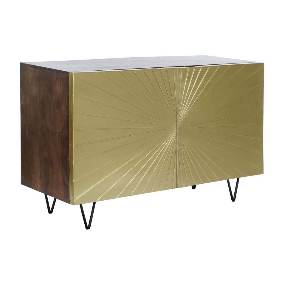 Buffet Madera Metal Dorado