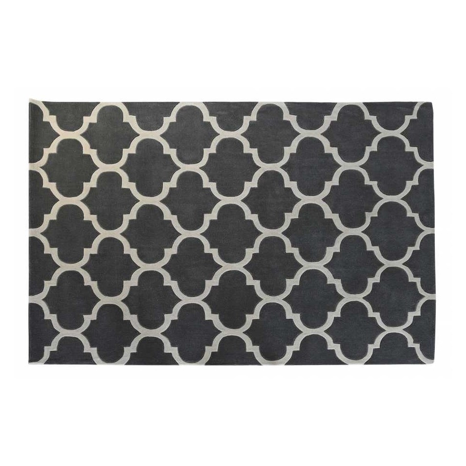 Alfombra Poliéster 1800 GSM Étnico Gris